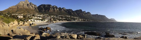 Framed Camps Bay with the Twelve Apostles in the background, Western Cape Province, South Africa Print