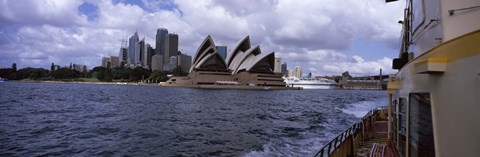 Framed Buildings at the waterfront, Sydney Opera House, Sydney Harbor, Sydney, New South Wales, Australia Print