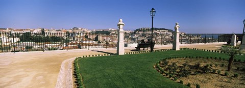 Framed Formal garden in a city, Alfama, Lisbon, Portugal Print