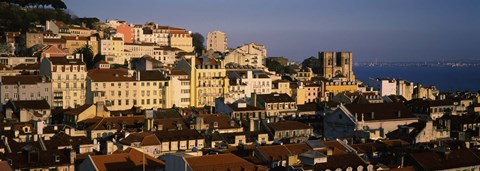 Framed Buildings in Alfama, Lisbon, Portugal Print