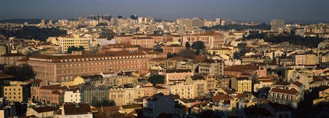 Framed Alfama skyline, Lisbon, Portugal Print