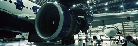 Framed Airplanes in a hangar, Mirabel Airport, Montreal, Quebec, Canada Print