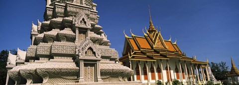 Framed Pagoda near a palace, Silver Pagoda, Royal Palace, Phnom Penh, Cambodia Print