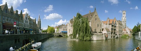 Framed Rozenhoedkaai, Bruges, West Flanders, Belgium Print