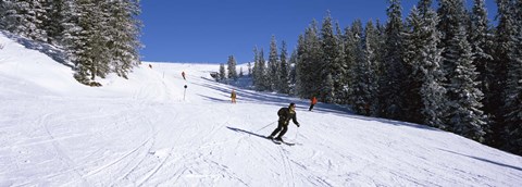 Framed Tourists skiing, Kitzbuhel, Westendorf, Tirol, Austria Print