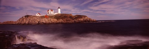 Framed Lighthouse on the coast, Nubble Lighthouse, York, York County, Maine Print