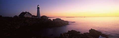 Framed Lighthouse on the coast, Portland Head Lighthouse built 1791, Cape Elizabeth, Cumberland County, Maine, USA Print