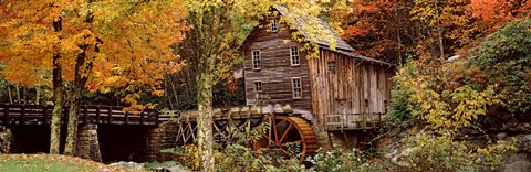 Framed Glade Creek Grist Mill, Babcock State Park, West Virginia, USA Print