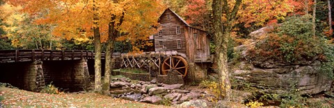 Framed Power station in a forest, Glade Creek Grist Mill, Babcock State Park, West Virginia, USA Print