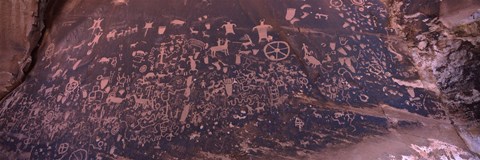 Framed Petroglyphs on a rock, Newspaper Rock State Historic Monument, Newspaper Rock Park, Utah, USA Print