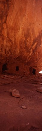 Framed House Of Fire, Anasazi Ruins, Mule Canyon, Utah, USA Print