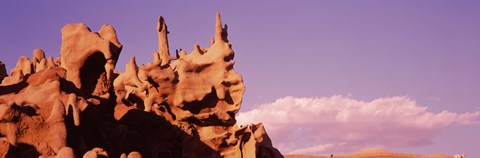 Framed Low angle view of cliffs, Fantasy Canyon, Uintah County, Utah (pink sky) Print