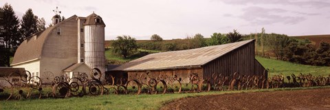 Framed Old barns, Palouse, Whitman County, Washington State Print
