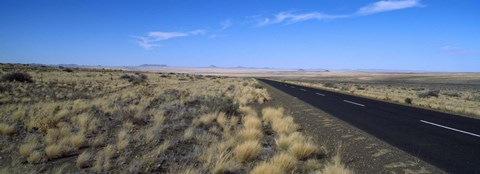 Framed Desert road passing through the grasslands, Namibia Print