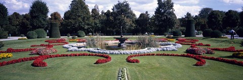 Framed Fountain in a garden, Belvedere Garden, Vienna, Austria Print