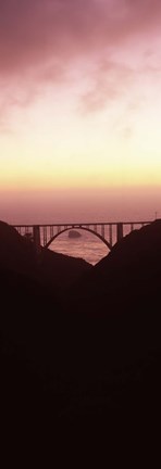 Framed Silhouette of Bixby Bridge, Big Sur, California (vertical) Print