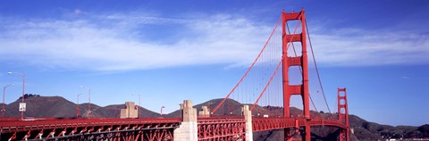 Framed Red suspension bridge, Golden Gate Bridge, San Francisco Bay, San Francisco, California, USA Print