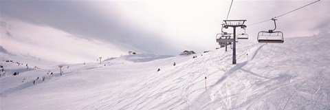 Framed Ski lifts in a ski resort, Kitzbuhel Alps, Wildschonau, Kufstein, Tyrol, Austria Print