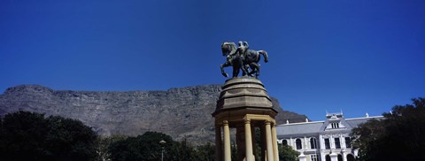 Framed War memorial with Table Mountain in the background, Delville Wood Memorial, Cape Town, Western Cape Province, South Africa Print