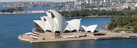 Framed Aerial view of Sydney Opera House, Sydney Harbor, Sydney, New South Wales, Australia Print