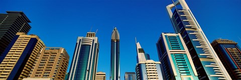 Framed Low angle view of buildings, Dubai, United Arab Emirates 2010 Print