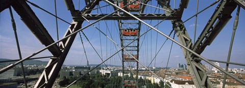 Framed Ferris wheel frame, Prater Park, Vienna, Austria Print