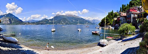 Framed Boats on Lake Como Print