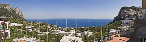 Framed Town at the waterfront, Marina Grande, Capri, Campania, Italy Print