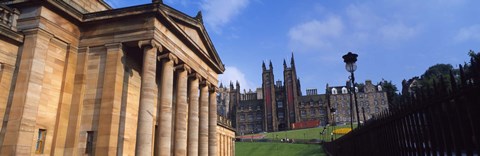 Framed Art museum with Free Church Of Scotland in the background, National Gallery Of Scotland, The Mound, Edinburgh, Scotland Print
