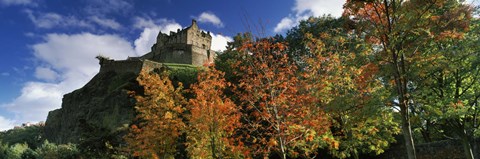 Framed Castle viewed through a garden, Edinburgh Castle, Edinburgh, Scotland Print