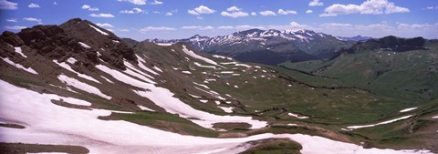 Framed Mountains covered with snow, West Maroon Pass, Crested Butte, Gunnison County, Colorado, USA Print