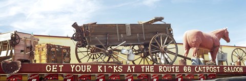 Framed Low angle view of a horse cart statue, Route 66, Arizona, USA Print
