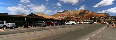 Framed Cars parked at the roadside, Sedona, Coconino County, Arizona, USA Print