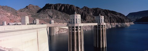 Framed Dam on the river, Hoover Dam, Colorado River, Arizona, USA Print