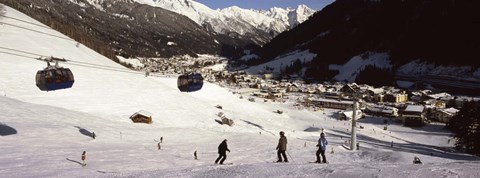 Framed Ski lift in a ski resort, Sankt Anton am Arlberg, Tyrol, Austria Print