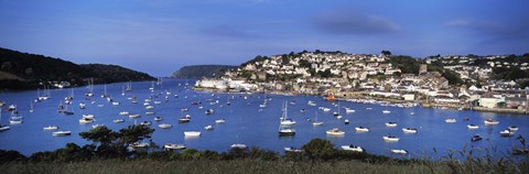 Framed Town on an island, Salcombe, South Hams, Devon, England Print