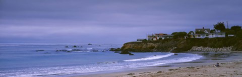 Framed Beach at dusk, Cayucos State Beach, Cayucos, San Luis Obispo, California, USA Print