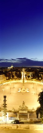 Framed Town square with St. Peter&#39;s Basilica in the background, Piazza del Popolo, Rome, Italyy (vertical) Print