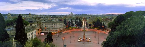 Framed Town square with St. Peter&#39;s Basilica in the background, Piazza del Popolo, Rome, Italy (horizontal) Print