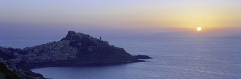 Framed Town at a coast, Castelsardo, Sassari, Sardinia, Italy Print