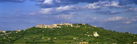 Framed Town on a hill, Montepulciano, Val di Chiana, Siena Province, Tuscany, Italy Print