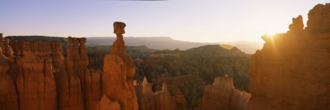 Framed Rock formations in a canyon, Thor&#39;s Hammer, Bryce Canyon National Park, Utah, USA Print