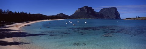 Framed Coastline, Lagoon Beach, Mt Gower, Lord Howe Island, New South Wales, Australia Print