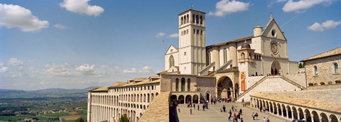 Framed Tourists at a church, Basilica of San Francisco, Assisi, Perugia Province, Umbria, Italy Print
