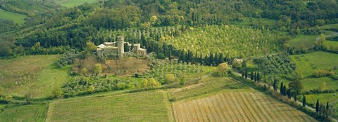 Framed Aerial view of a hotel, Hotel La Badia Di Orvieto, Orvieto, Umbria, Italy Print