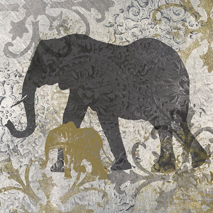 Framed Elephants Exotiques Print