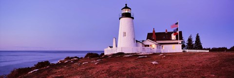 Framed Lighthouse at a coast, Pemaquid Point Lighthouse, Bristol, Lincoln County, Maine, USA Print