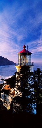 Framed Lighthouse at a coast, Heceta Head Lighthouse, Heceta Head, Lane County, Oregon (vertical) Print