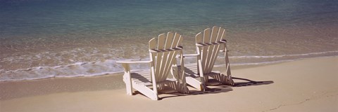 Framed Adirondack chair on the beach, Bahamas Print