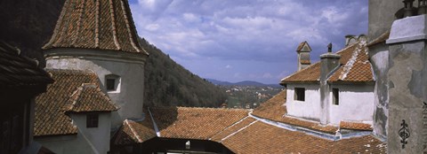 Framed Courtyard of a castle, Bran Castle, Brasov, Transylvania, Mures County, Romania Print